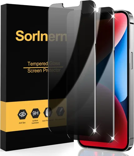 Miniatura 15 de Paquete de 2 protectores de pantalla de privacidad compatibles con iPhone 17 Pro Max, película de vidrio antiespía degradado rojo a verde, Colorido
