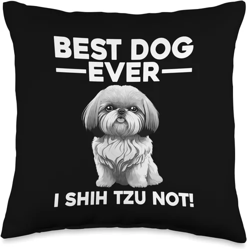 Shih Tzu Gift Shih Tzu Lover Accessories & Clothes Almohada de diseño divertido para hombres, mujeres, niños, amantes de los perros, Shih Tzu, 16 x