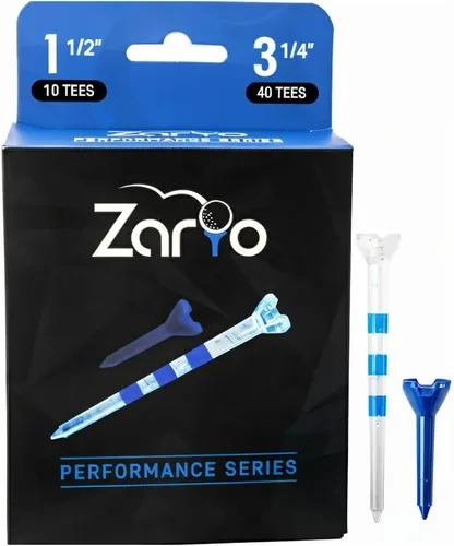 Zario Tees de Golf 3 1/4 con Combo de Tees de Golf 1 1/2 Pulgadas, Tees de Golf de Plástico - Casi Irrompibles - 50 Unidades Azul