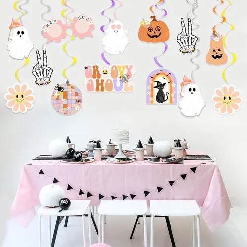 Miniatura 8 de 20 decoraciones geniales de Halloween, hippie de Halloween, remolinos colgantes de remolinos espeluznantes y espeluznantes serpentinas