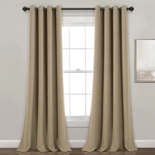 Miniatura 38 de Lush Decor Paneles de cortina opacas con aislamiento y ojales, par, 52 pulgadas de ancho x 84 pulgadas de largo, neutro, diseño clásico moderno