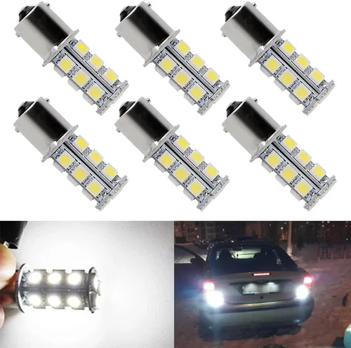 Miniatura 8 de Pack de 6 bombillas DC12V color azul 1156 BA15S 1141 1073 7506 Foco LED de repuesto para señal de giro, luz de freno, luz trasera o faro de reversa