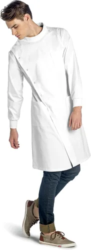 Miniatura 6 de Professional Lab Coat Howie Style Classic Fit Mandarin Collar Cuffed Sleeves Unisex White 43 Inch Length