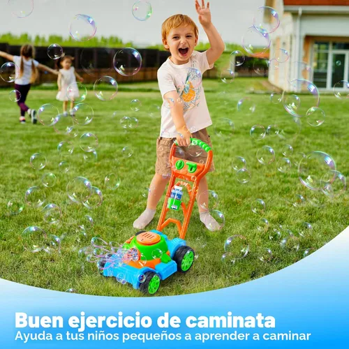 Miniatura 2 de SLOOSH - Cortacésped de burbujas para niños pequeños - Máquina de burbujas a prueba de derrames, juguete de juego de jardinería simulada para niños