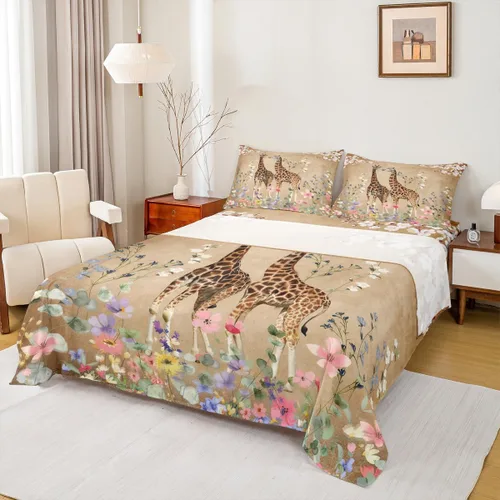 Miniatura 21 de Juego de sábanas de dibujos animados para niños, tamaño King, bonito juego de ropa de cama de esquí de animales árticos, decoración de habitación