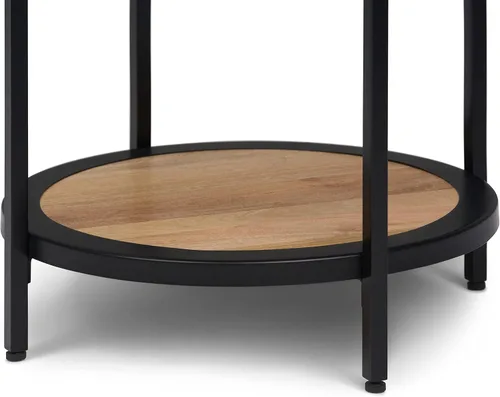 Miniatura 9 de SIMPLIHOME Jenna - Mesa auxiliar de metal, mesa redonda de metal sólido de 18 pulgadas de ancho, mesa auxiliar natural industrial o mesa pequeña