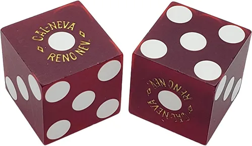 Miniatura 39 de Cyber-Deals Amplia selección de dados de 0.748 in pares de dados auténticos Nevada Casino TablePlayed dados Harveys Lake Tahoe púrpura pulido