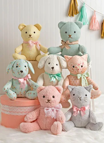 Miniatura 4 de Simplicity 8716 Patrones de costura de animales de peluche oso, gato y perro por Elaine Heigl Designs, talla única