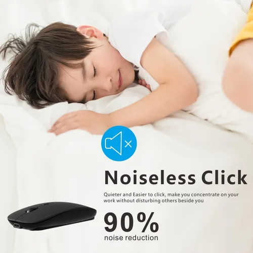 Miniatura 5 de HOTDREAM Ratón inalámbrico Bluetooth recargable para MacBook Pro/Air/iPad Air/iPad Pro/portátil/tableta/iPhone/PC, ratón Bluetooth 5.2/3.0 y modo