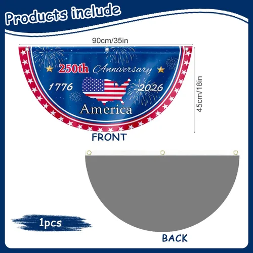 Miniatura 2 de 2 banderas patrióticas con la frase "Years We the People", bandera de Estados Unidos con el número 250 aniversario, 1.5 x 3 pies, banderas