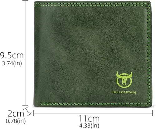 Miniatura 115 de LUKZIJAES Billetera de cuero genuino para hombre, con bloqueo RFID, delgada, plegable, bolsillo frontal, #3-Café, Vintage