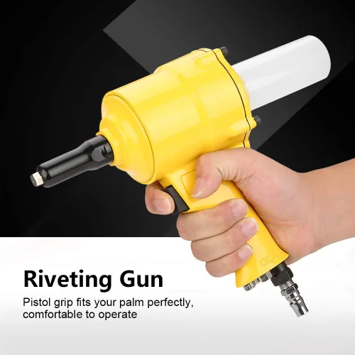 Miniatura 5 de Kit de pistola de remache neumática accionada por aire – 3/32 pulgadas 1/8 pulgadas 5/32 pulgadas 3/16 pulgadas 1/4 pulgadas de capacidad con fuerza