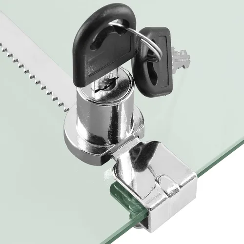 Miniatura 2 de Luomorgo Cerradura de trinquete para puerta corrediza de vidrio, cerradura de exhibición con llave similar (cromado)