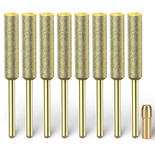 Miniatura 9 de EzzDoo Brocas afiladoras de motosierra recubiertas de titanio, ruedas de afilado de alta dureza para afiladores eléctricos de motosierra