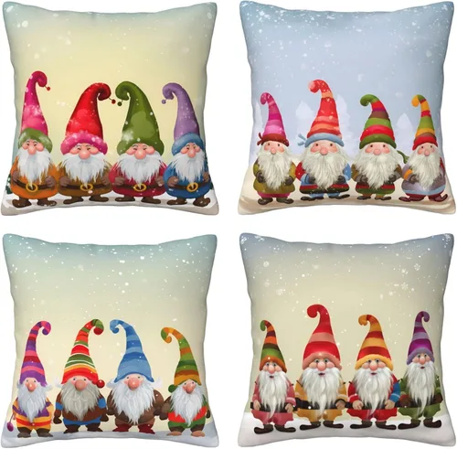Miniatura 24 de Ouqiuwa Juego de 4 fundas de almohada coloridas con diseño de pájaros de 12 x 12 pulgadas, cuadradas, decorativas, con hojas de arce otoñales
