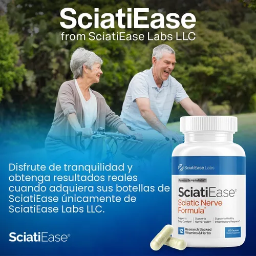 Miniatura 7 de SciatiEase Suplemento de Apoyo para la Salud del Nervio Ciático - Fórmula de Apoyo Nervioso con AlphaPalm, Guisante, Complejo de Vitamina B, Ácido