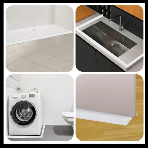 Miniatura 8 de Raycity Barrera Plegable de Umbral de Ducha Represa de Agua, Puerta de Ducha y Tira Represa de Agua de Cocina Protector de Ducha para Separación