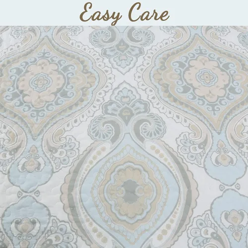 Miniatura 5 de Cozy Line Home Fashions Juego de ropa de cama reversible de majestad floral, gris topo, cubrecama ligero para todas las estaciones