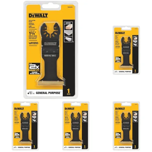 DEWALT Hoja oscilante para herramientas de madera con clavos, ancha, revestimiento de nitruro de titanio (DWA4204), color negro (paquete de 5)