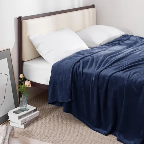 Miniatura 27 de RYB HOME Ropa de Cama Manta de Franela Tamaño Throw Todas las Estaciones Manta Ligera de Microfibra Suave que Ajusta Cubierta de Cama Colcha Crema