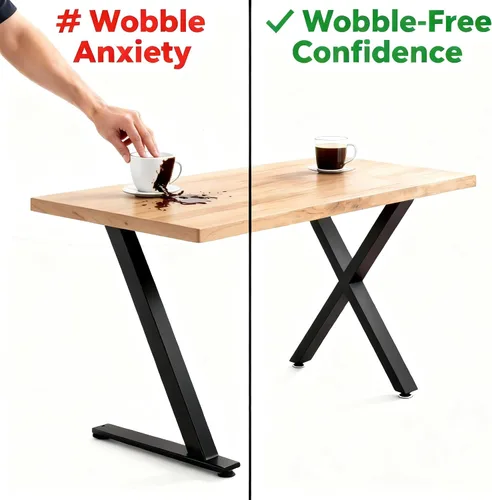 Miniatura 4 de Juego de 4 patas de metal para mesa de comedor de 28 pulgadas, patas de escritorio con marco en X de acero resistente con patas ajustables