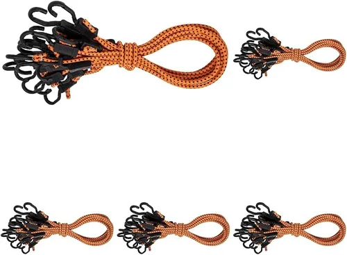 Miniatura 13 de Kotap MABC-18 Cuerdas elásticas ajustables multiusos con ganchos, 18 pulgadas, naranja/negro, 10