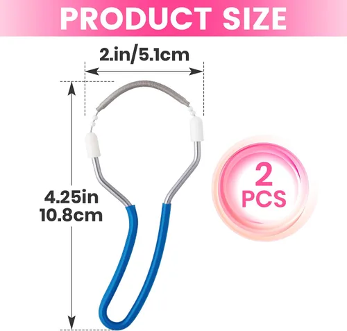 Miniatura 2 de 2pcs removedor de vello facial manual, depiladora de resorte de acero inoxidable portátil, removedor de vello facial suave para mujeres hombres