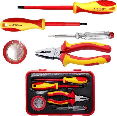 Miniatura 10 de WEDO VDE - Juego de herramientas aisladas de 1000 V, 13 piezas, herramientas de seguridad para electricistas con alicates, destornilladores