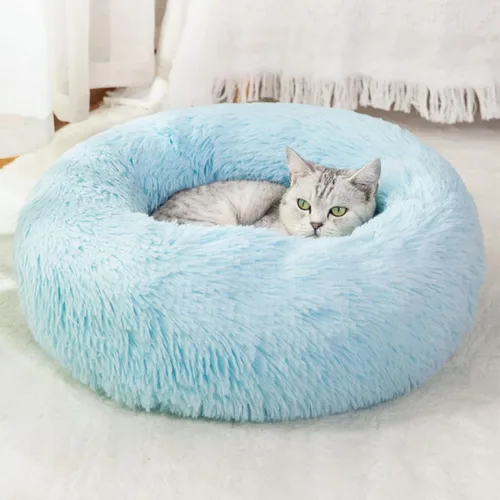 Miniatura 30 de Nisrada Cama para perros pequeños, medianos y grandes, 20 pulgadas, relajante, lavable, redonda, acogedora, suave, cama para mascotas para cachorros