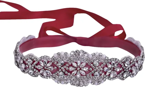 Miniatura 28 de azaleas Cinturón de boda fino de cristal para mujer, cinturón de novia para boda, dama de honor, accesorios de vestido de niña de las flores, 16