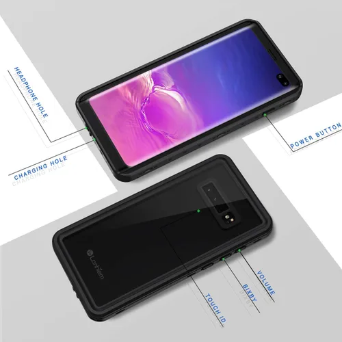Miniatura 6 de Lanhiem Funda para Samsung Galaxy S10+ Plus, IP68 impermeable a prueba de polvo con protector de pantalla integrado, carcasa protectora resistente a