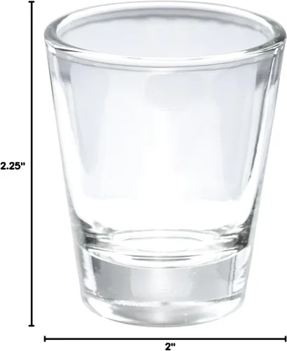 Miniatura 3 de Thirsty Rhino Karan, vaso de chupito redondo de 1.5 onzas con base pesada, vidrio transparente, juego de 12