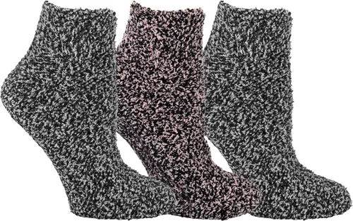 Dr. Scholl's Calcetines de spa mullidos para mujer, acogedores de corte bajo, 2 y 3 pares, infusión de lavanda y vitamina E, Negro/Gris, Negro/Rosa