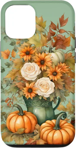 Miniatura 28 de Vintage Autumn Flower Fall Pumpkin Teal Case for iPhone 17