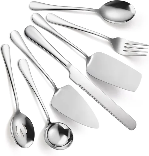 Miniatura 13 de Juego de Utensilios para Servir Negros de 10 Piezas de Acero Inoxidable para Cocina Catering Cubertería incluye Pinzas para Catering Cucharas
