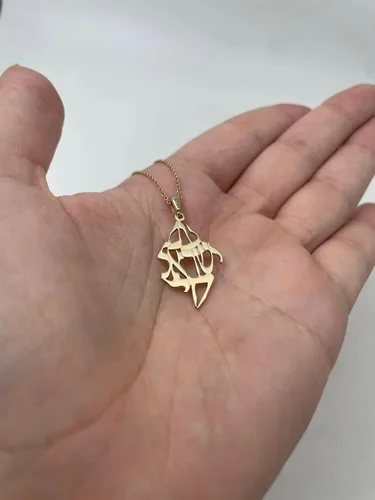 Miniatura 5 de Am Yisrael Chai Pendant "The People of Israel Live", Solid 14k Gold Jewish Pendant, Symbol Jewelry from Israel