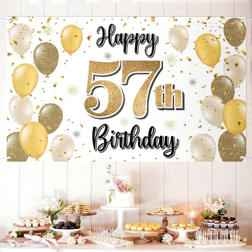 Miniatura 43 de Decoraciones de Feliz Cumpleaños 100, Globo Dorado Grande 100 Pancarta de Cumpleaños Telón de Fondo Letrero - Salud por 100 Años Suministros
