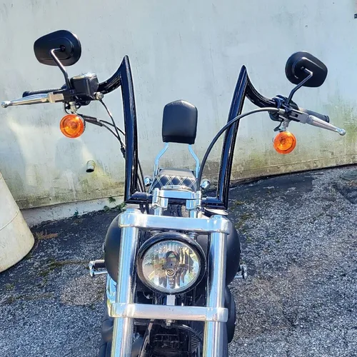 Miniatura 4 de Mofun 8mm Espejos Negros Espejos Cónicos Traseros Compatibles con Harley Softail Dyna Road King Street Glide Electra Road Glide Sportster 1982-2025
