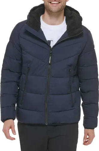 Miniatura 2 de Calvin Klein Abrigo de invierno para hombre con capucha Sherpa