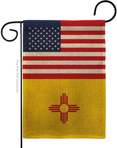 US New Mexico Burlap Burlap Garden Flag Americana States USA American Territories Republic Small Decorative Gift Yard House Banner Double-Sided Made