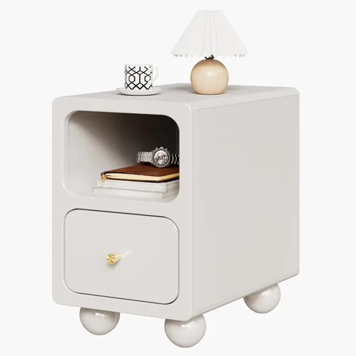 Miniatura 13 de Mesita de noche de madera maciza, mesita de noche estrecha con cajones, mesita de noche moderna negra de mediados de siglo, mesita de noche pequeña