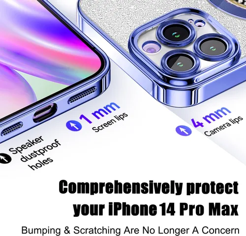 Miniatura 319 de Misscase Funda magnética con purpurina para iPhone 11 compatible con MagSafe, protección completa, delgada, a prueba de golpes, antiarañazos