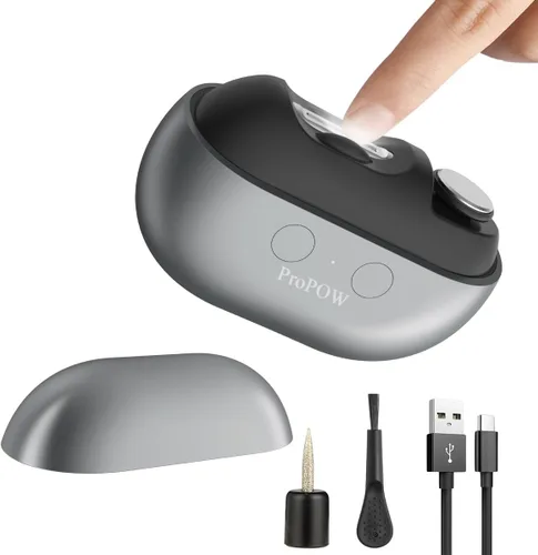 Cortauñas eléctrico para personas mayores, recortadora de uñas eléctrica automática, herramienta de cuidado de uñas 3 en 1 con luz LED y