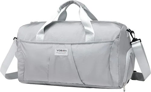 YESYBC Bolsa de viaje de gimnasio para mujeres y hombres, bolsa de transporte para fin de semana para mujeres con compartimento para zapatos y