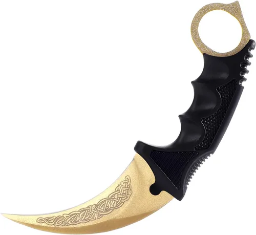 TOPOINT Cuchillo Karambit, cuchillo de hoja fija de acero inoxidable con funda y cuchillo de cordón CS-GO para caza, campamento y supervivencia en
