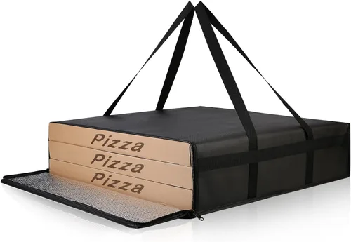 Miniatura 19 de Bodaon Bolsas de pizza para entrega, bolsa de entrega de pizza aislada para conductores de entrega, 20 x 20 x 6 pulgadas, bolsas calentadoras