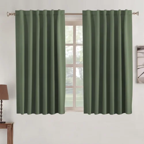 Miniatura 9 de Turquoize Cortinas Opacas para Tratamiento de Ventana con Trabillas Traseras para Sala de Estar/Dormitorio, Tratamientos de Ventana con Aislamiento