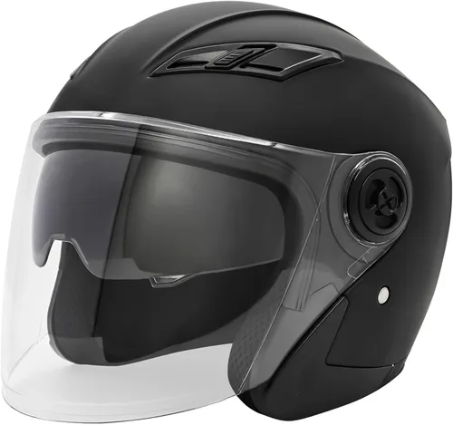 Miniatura 10 de SanQing Casco de motocicleta de cara abierta 3/4 aprobado por DOT con doble visera solar unisex para adultos para scooter, crucero, chopper