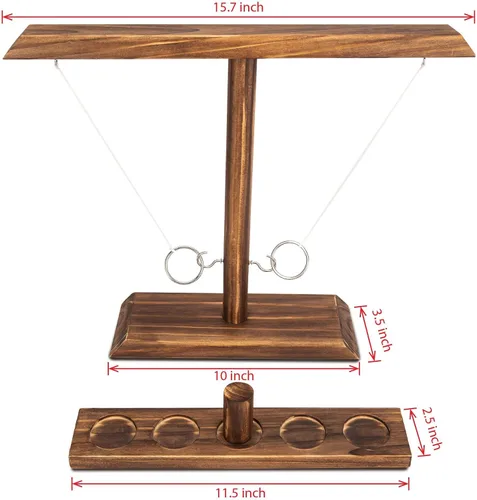 Miniatura 2 de DreamToyz Ring Toss Games for Adults, Yard Games, Patio Decor, Outdoor Indoor Games, Wooden Hook and Ring Game for Bars, Home, Party, 15.7" X 13