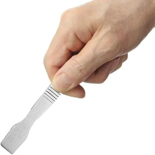 Miniatura 3 de Herramienta lisa de acero inoxidable de plata de cepillado fino y molienda de metal raspador de estaño Raspador de pasta de estaño Rascador de pasta